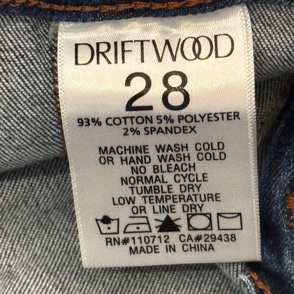NWT DRIFTWOOD JEANS Medium Wash Veda X Harmony Flare Leg Jeans  Size 28 - Picture 9 of 14